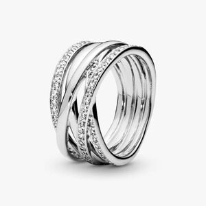 Pandora Sparkling & Polished Lines Ring 190919CZSterling silver